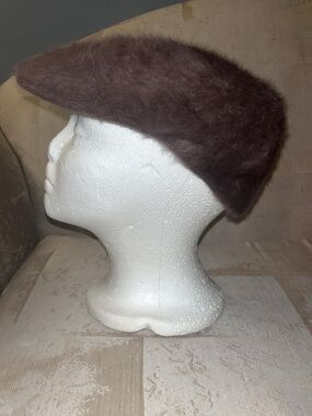 Kangol Fuzzy Brown Beret-Style Hat